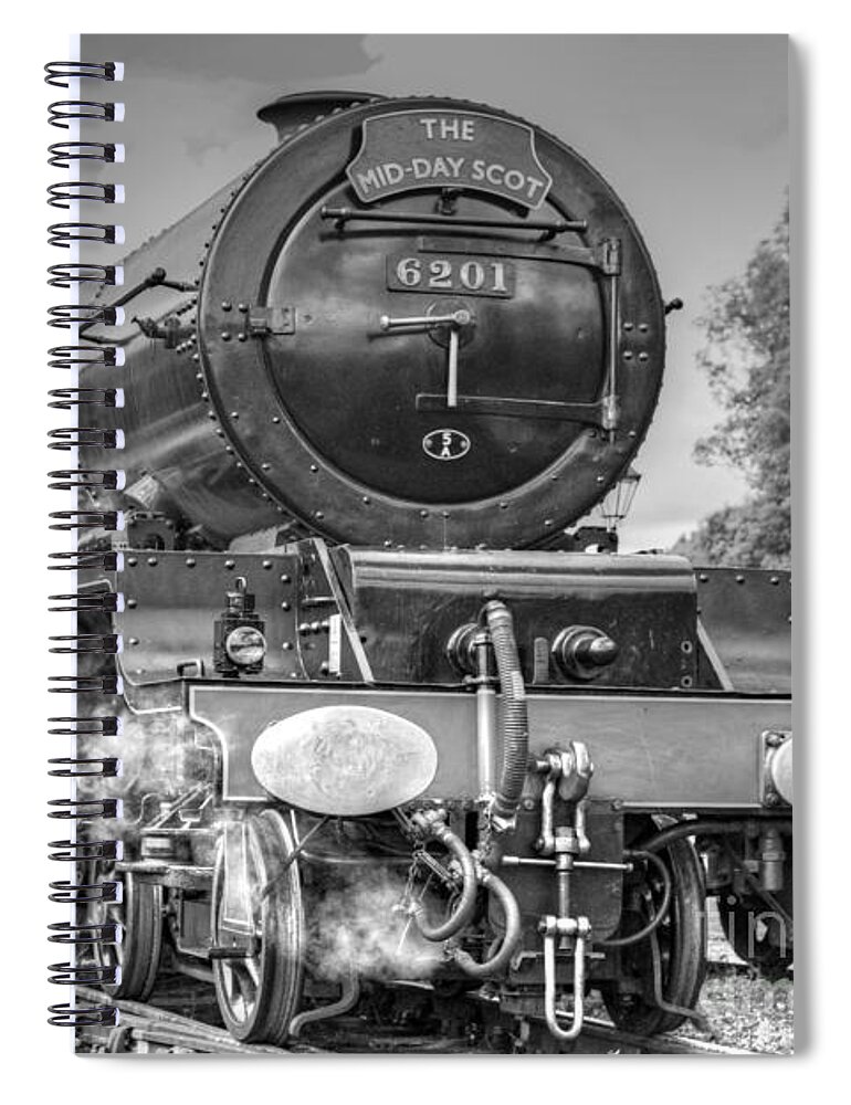 Steam Spiral Notebook featuring the photograph 6201 Princess Elizabeth at Swanwick by David Birchall