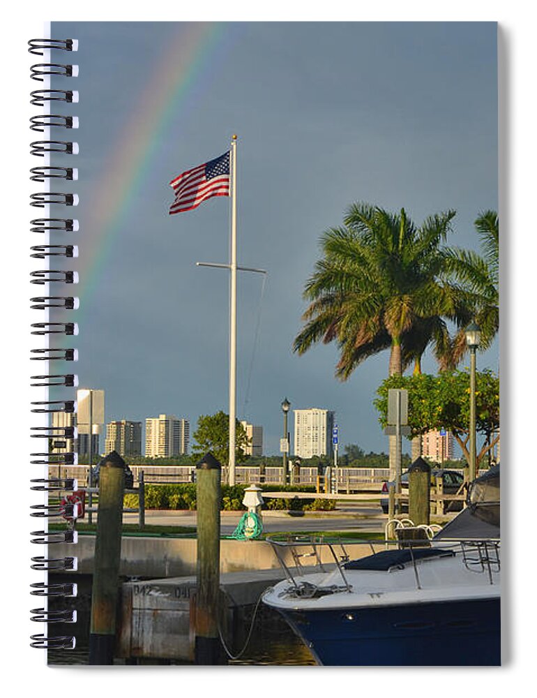 Lake Park Marina Spiral Notebook featuring the photograph 7- Lake Park Marina - Rainbow by Joseph Keane