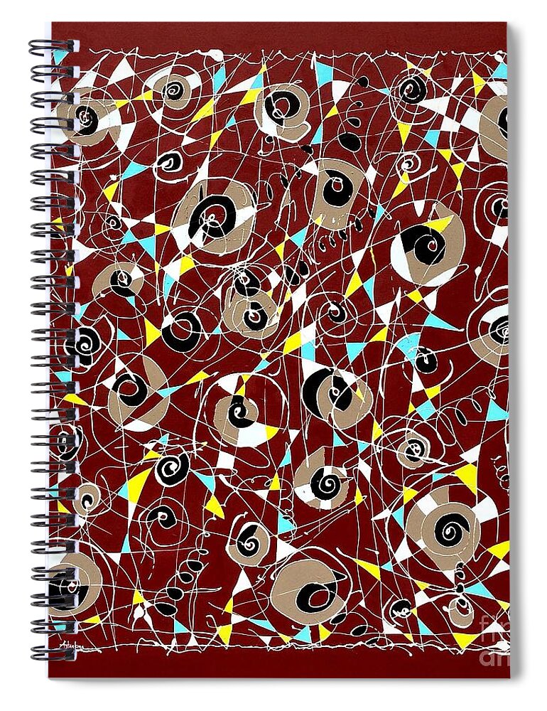 Abstract Spiral Notebook featuring the painting Going to California by Natalia Astankina