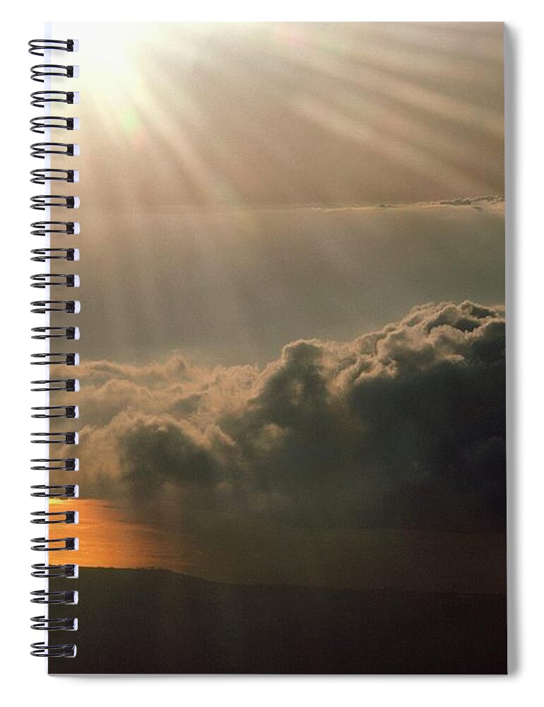 Sunset Spiral Notebook featuring the digital art Sunset #7 by Maye Loeser