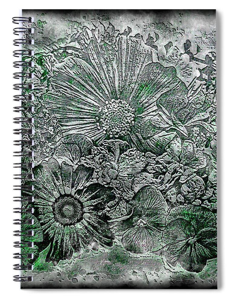 Abstract Spiral Notebook featuring the photograph 7a Abstract Floral Expressionism Digital Art by Ricardos Creations
