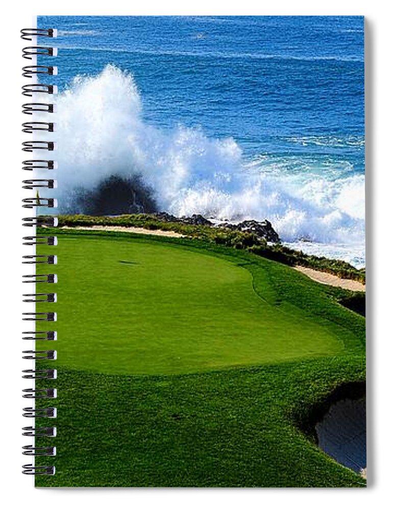Golf Spiral Notebook featuring the photograph 7th Hole - Pebble Beach by Michael Graham