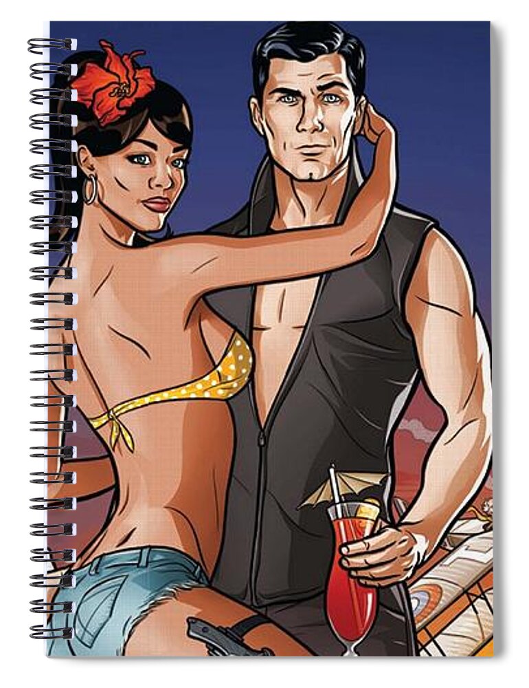 Archer Spiral Notebook featuring the digital art Archer #8 by Super Lovely