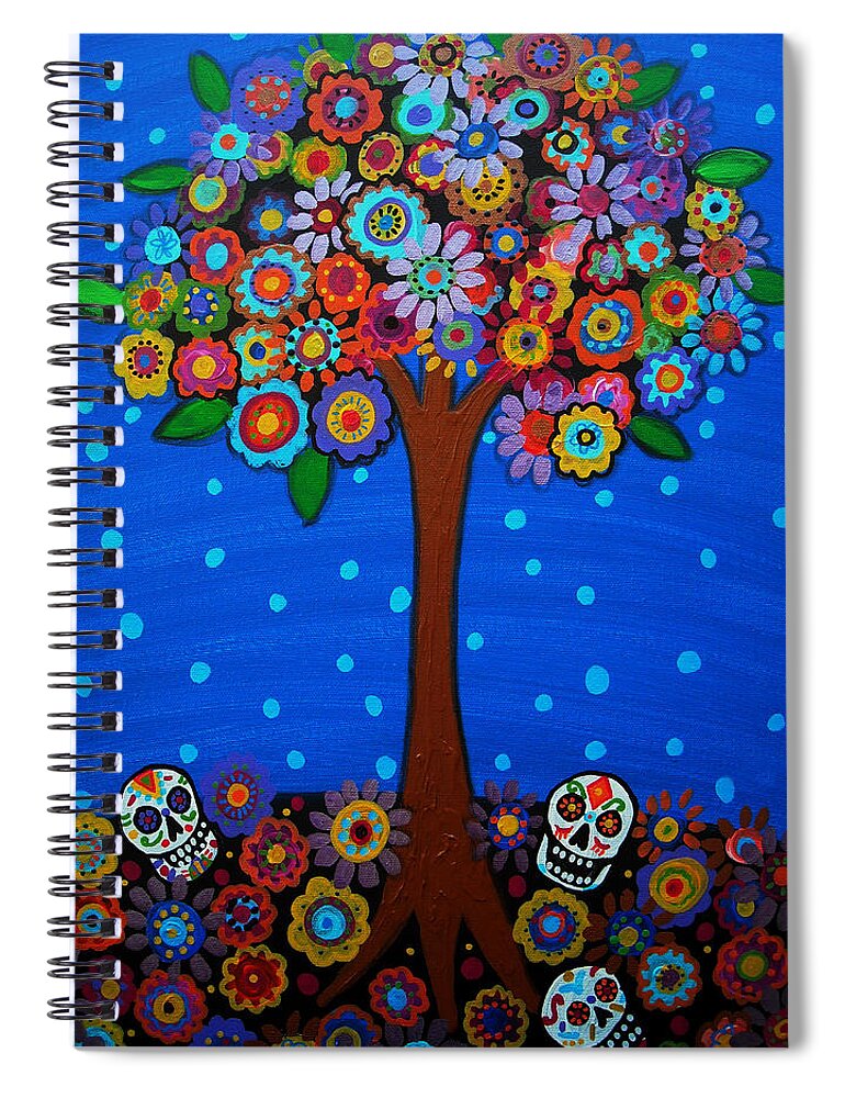 Dia Spiral Notebook featuring the painting Day Of The Dead #8 by Pristine Cartera Turkus