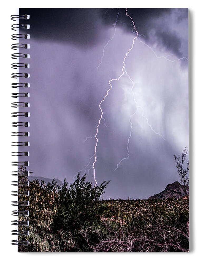 Lightning Spiral Notebook featuring the photograph Lightning #12 by Mark Jackson