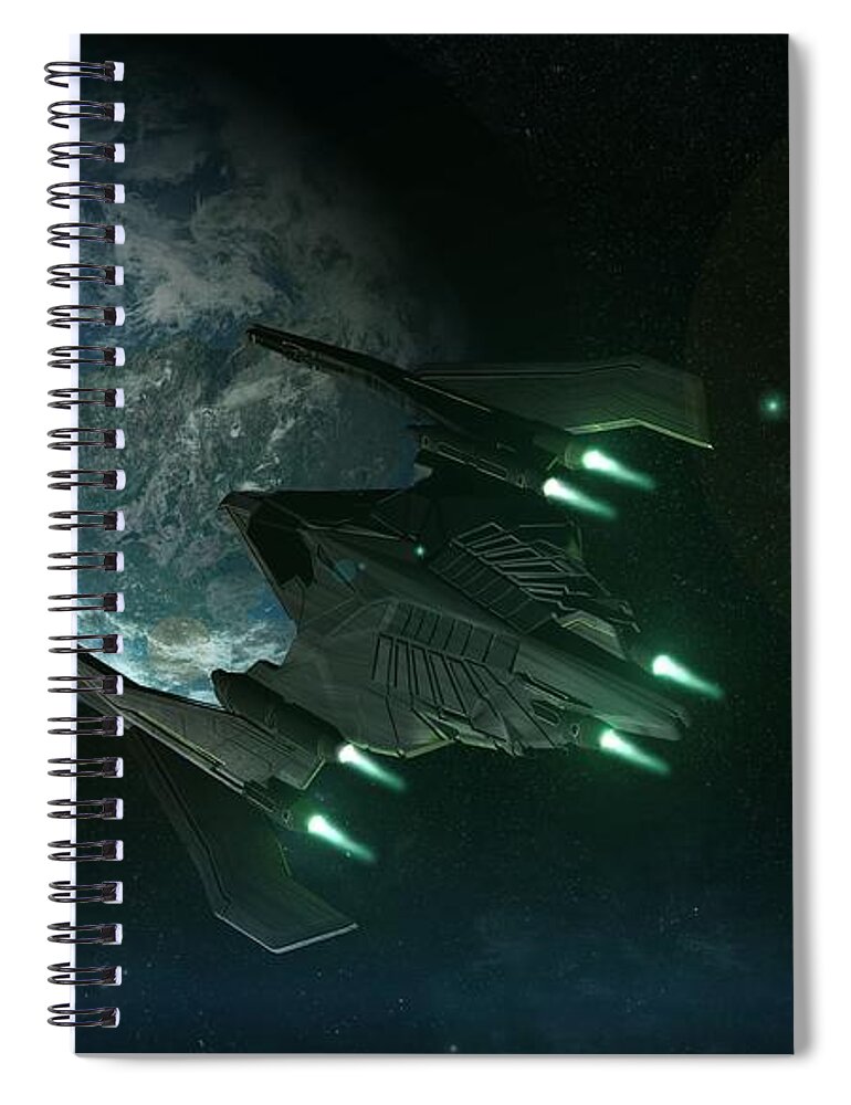 Sci Fi Spiral Notebook featuring the digital art Sci Fi #8 by Maye Loeser