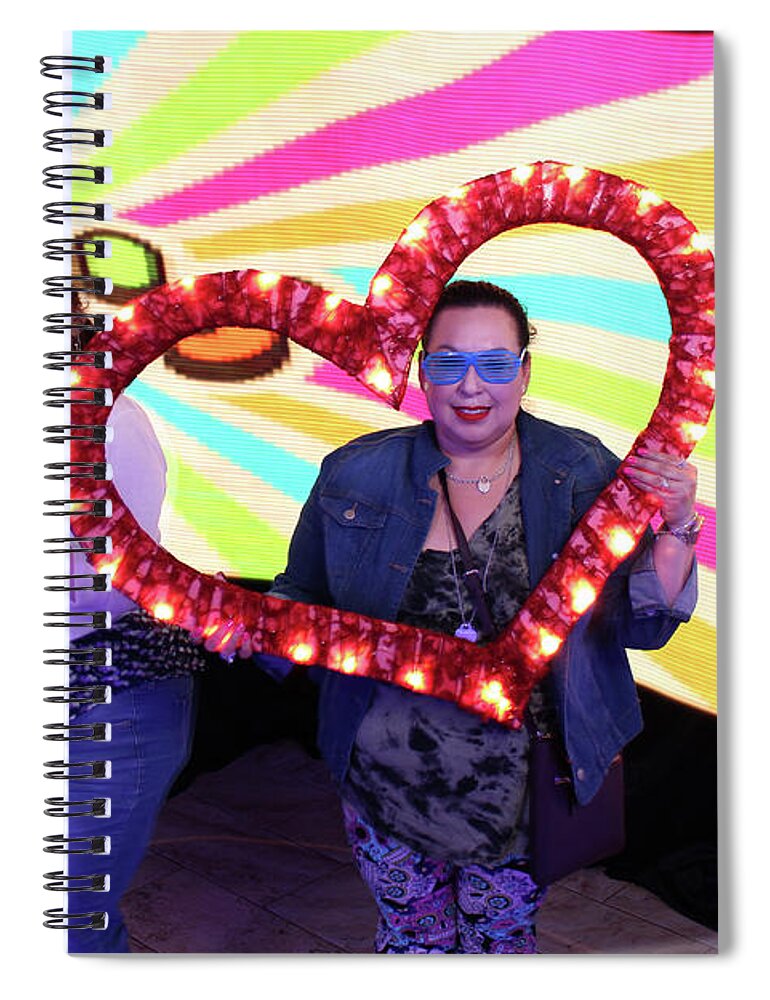 Lightpainting Spiral Notebook featuring the photograph 80's Dance Party at Sterling Events Center by Andrew Nourse