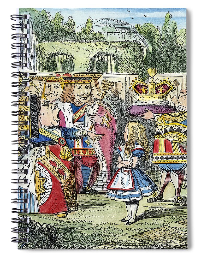 1865 Spiral Notebook featuring the drawing Alice In Wonderland #1 by Sir John Tenniel
