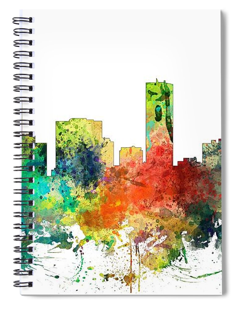 Denver Colorado Skyline Spiral Notebook featuring the digital art Denver Colorado Skyline #9 by Marlene Watson
