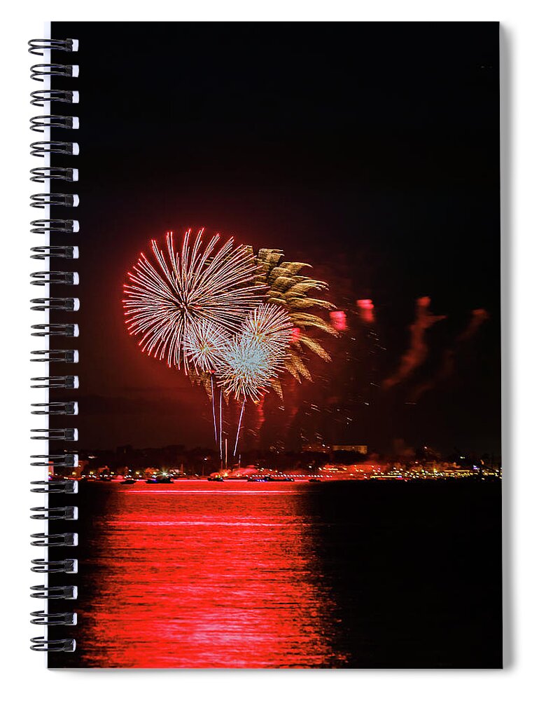 Anniversary Spiral Notebook featuring the photograph Fireworks #9 by SAURAVphoto Online Store