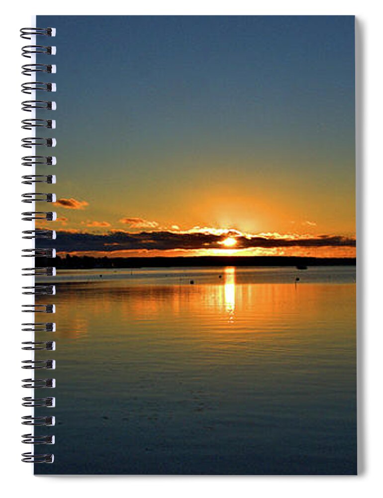 Sunrise Spiral Notebook featuring the photograph Sunrise Onset Pier #9 by Bruce Gannon