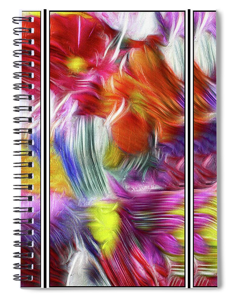 Abstract Spiral Notebook featuring the painting 9c Abstract Expressionism Digital Painting by Ricardos Creations