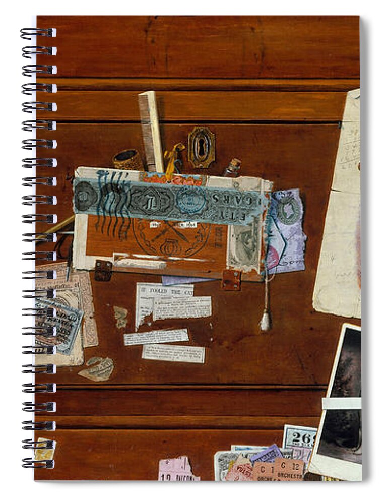 John Haberle Spiral Notebook featuring the painting A Bachelor's Drawer by John Haberle