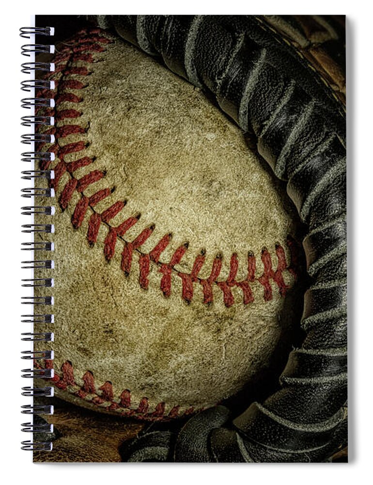 Baseball Spiral Notebook featuring the photograph A Baseball Still Life by Tom Mc Nemar