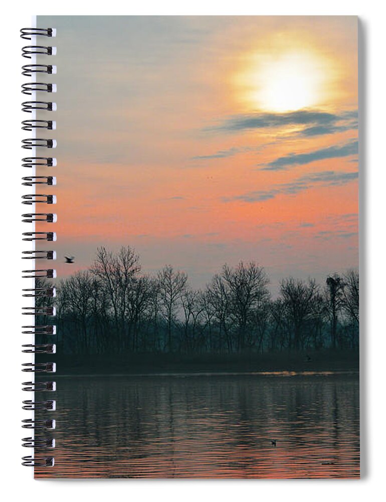 Delaware Spiral Notebook featuring the photograph A Beautiful Morning At The Delaware River by Robyn King
