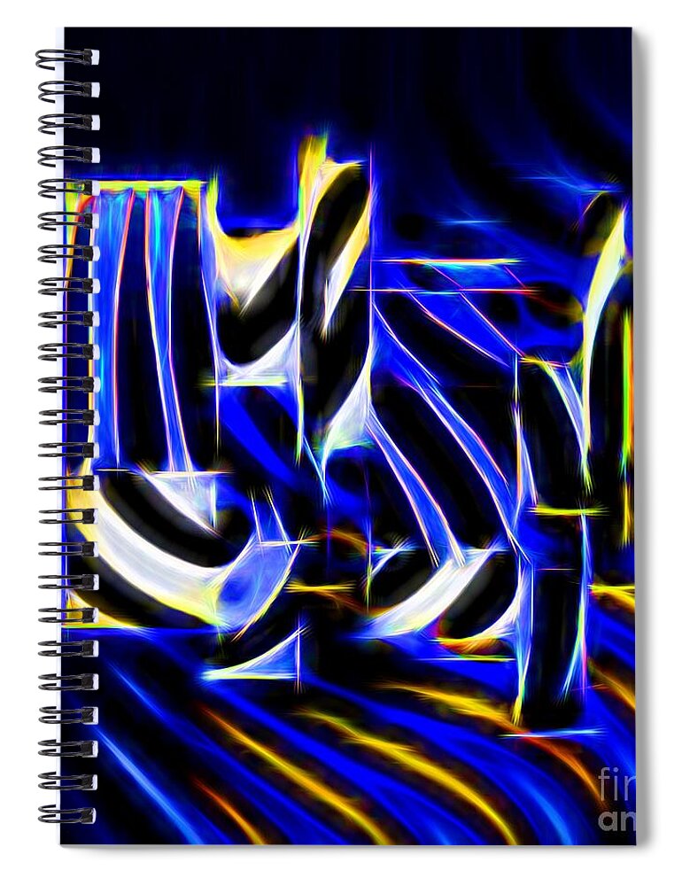 Geometric Spiral Notebook featuring the digital art A Blue Blaze by Diana Mary Sharpton