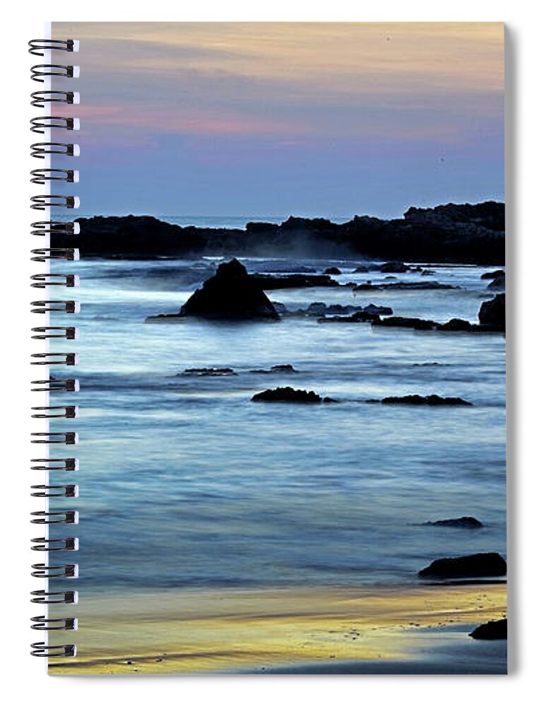 Sunset Spiral Notebook featuring the photograph A blue sunset at Tantura beach 02 by Arik Baltinester