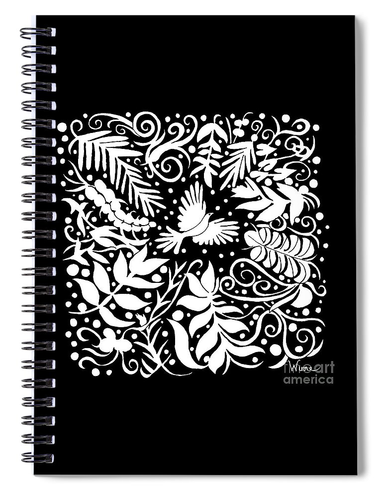 Lise Winne Spiral Notebook featuring the drawing A Break in the Foliage by Lise Winne
