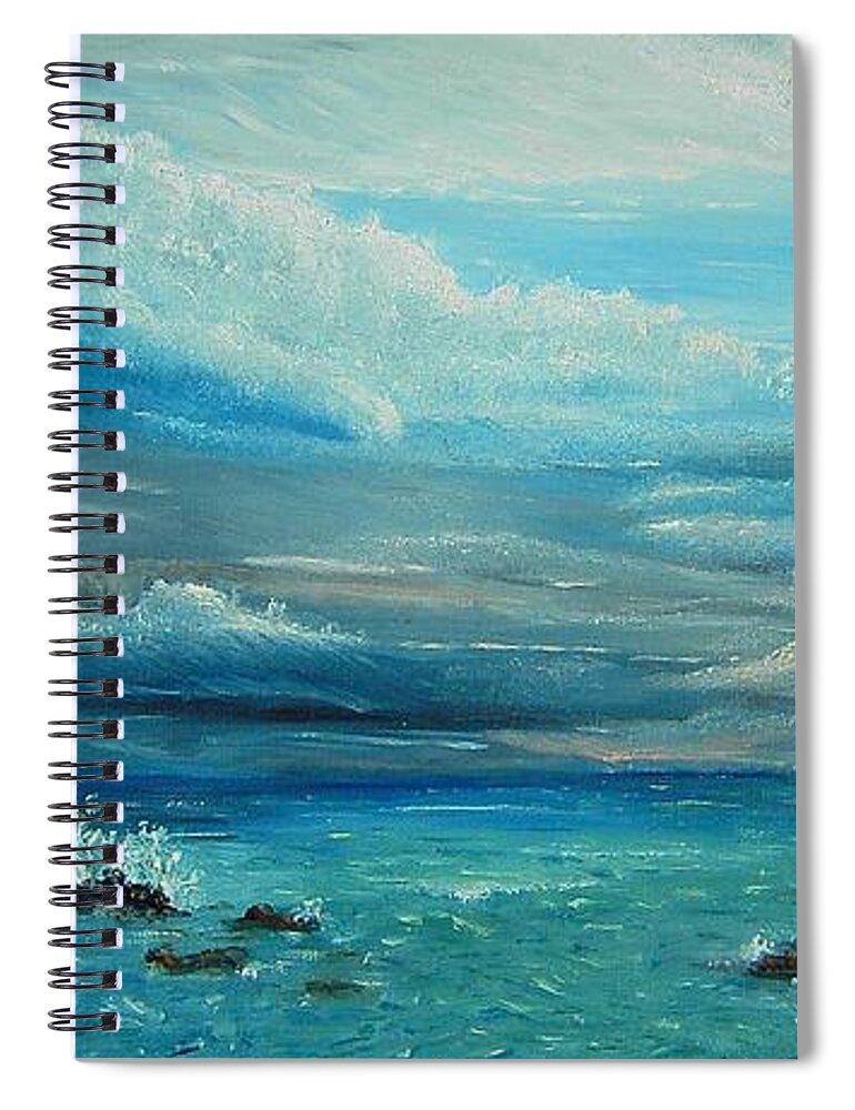  Spiral Notebook featuring the painting A Break in the Storm by Daniel W Green
