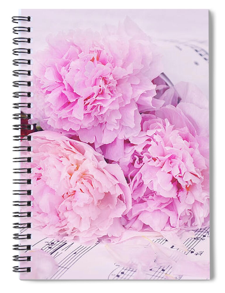 Peony Spiral Notebook featuring the photograph A Cappella by Iryna Goodall