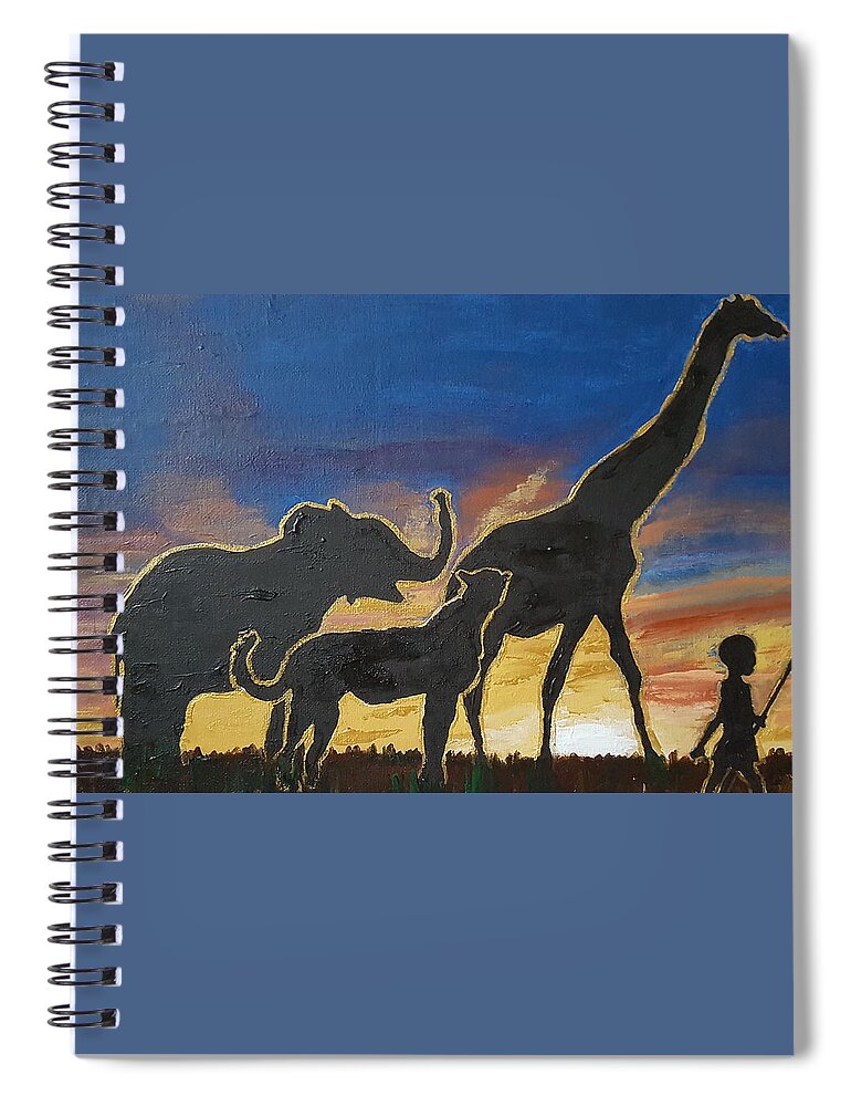 Bible Spiral Notebook featuring the painting A Child Will Lead Them - 1 by Rachel Natalie Rawlins