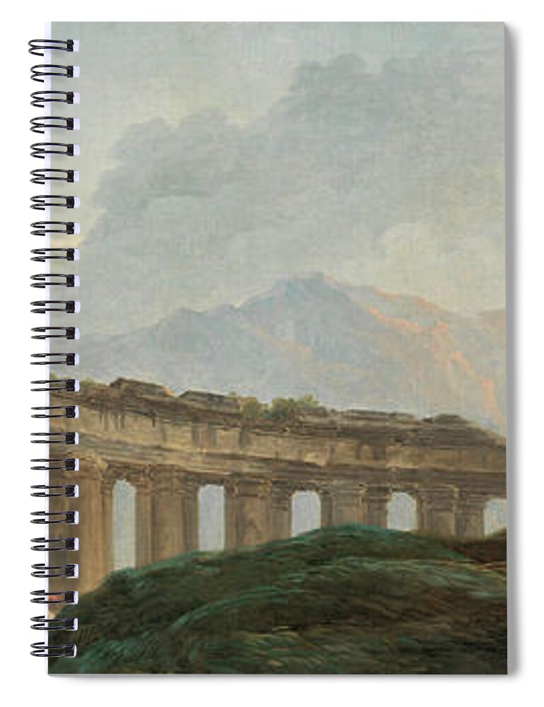 Hubert Robert Spiral Notebook featuring the painting A Colonnade in Ruins by Hubert Robert