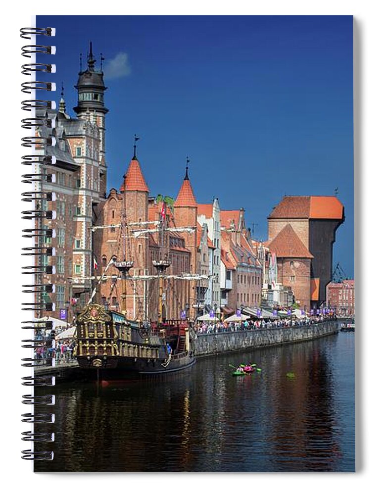 Gdansk Spiral Notebook featuring the photograph A Day in Gdansk by Robert Grac