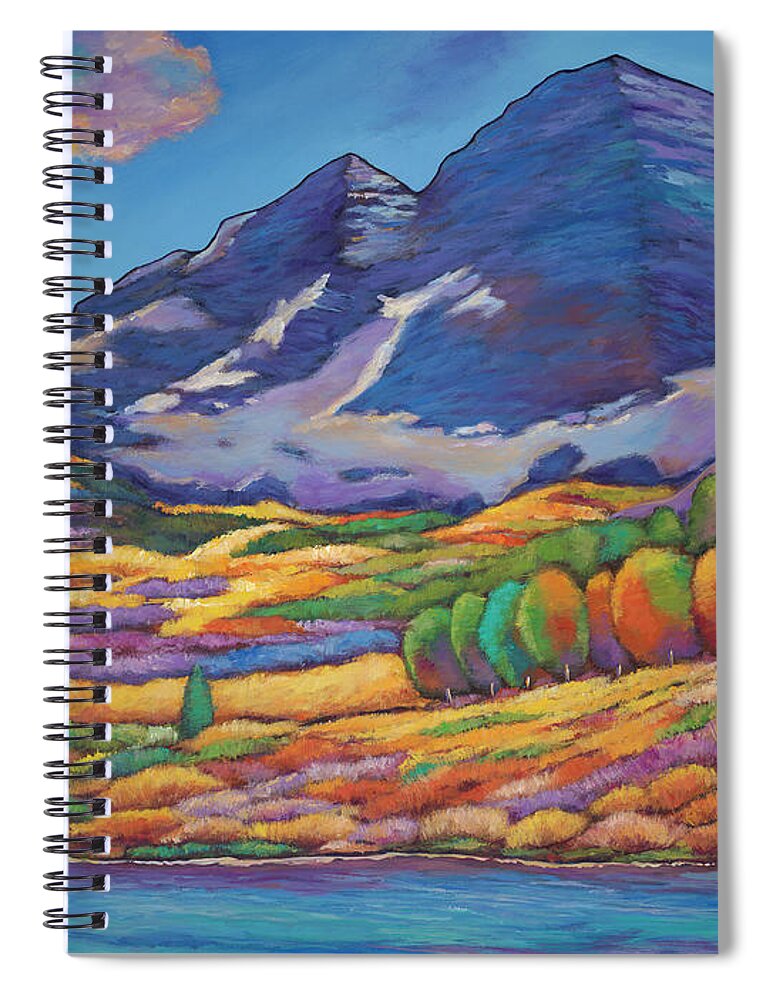 Aspen Tree Landscape Spiral Notebook featuring the painting A Day in the Aspens by Johnathan Harris
