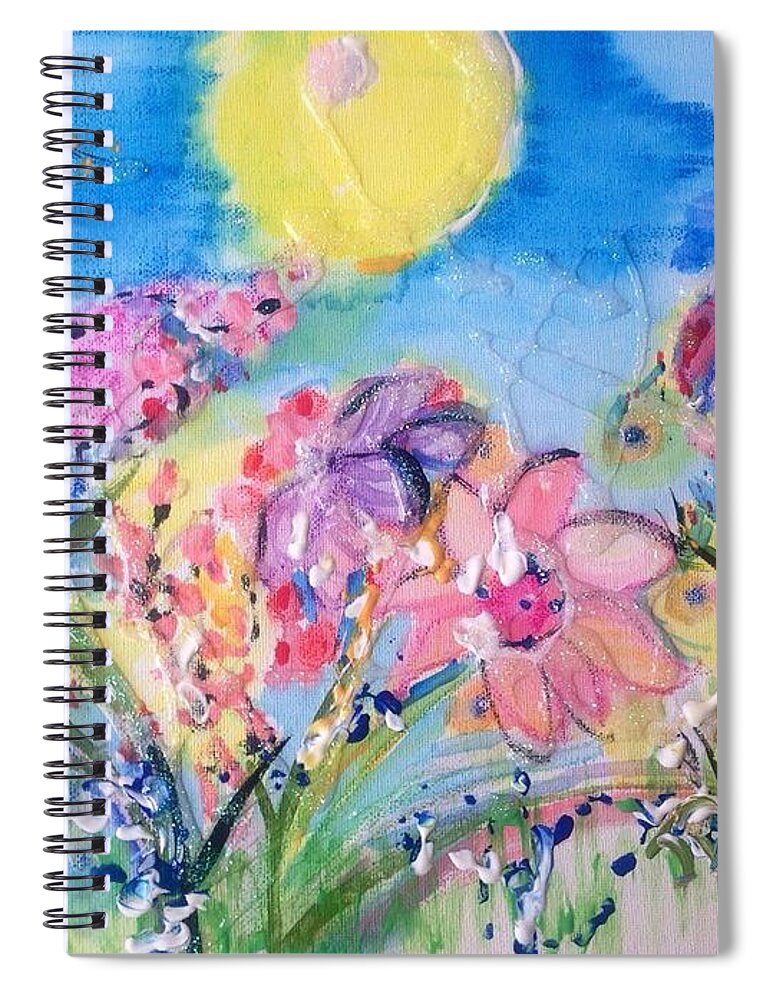 Summer Spiral Notebook featuring the painting A fine summers morning by Judith Desrosiers