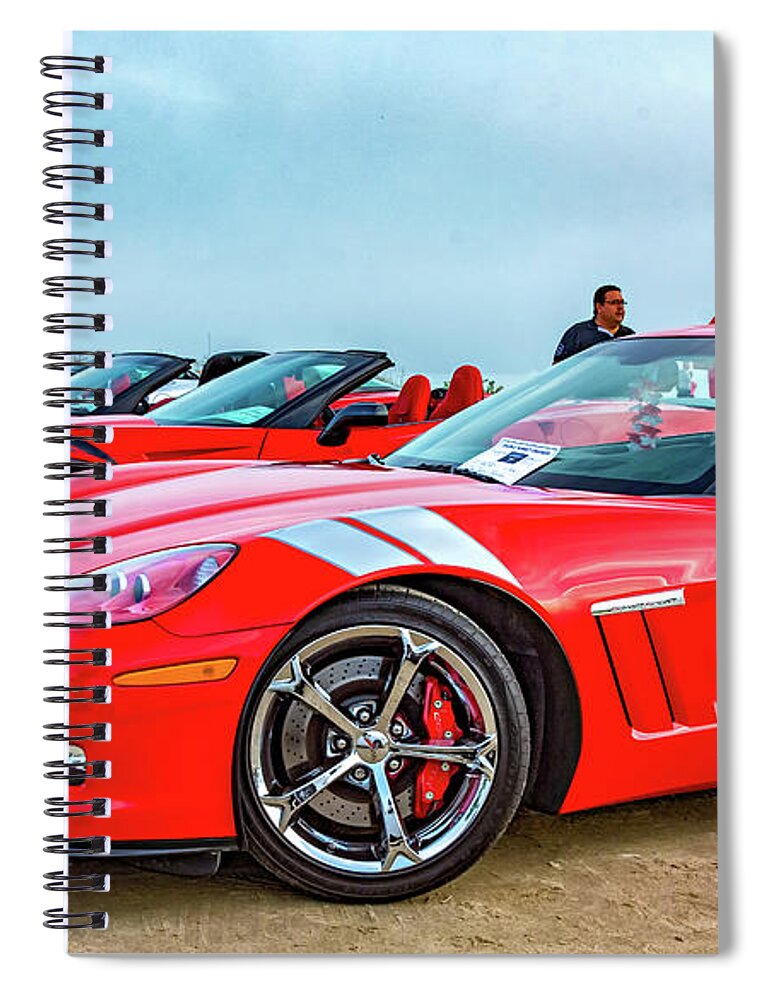 Auto Spiral Notebook featuring the photograph A Gaggle Of Vettes by Steve Harrington