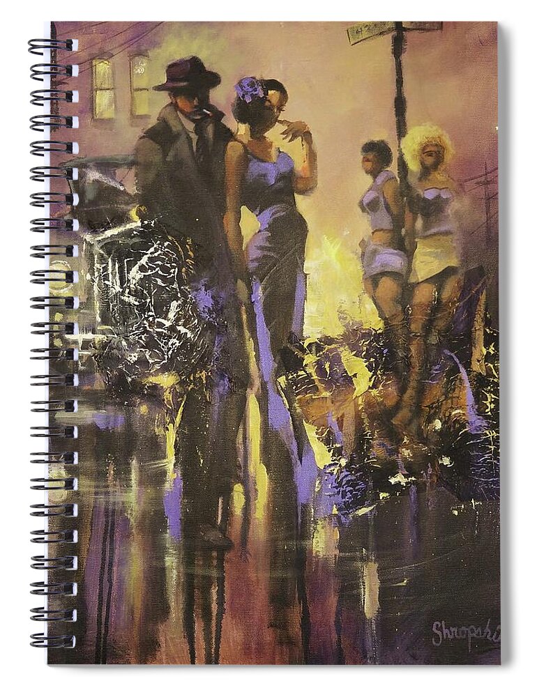 Gangsters Spiral Notebook featuring the painting A Gangsters Life by Tom Shropshire