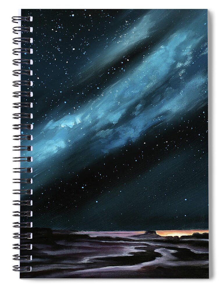 Nocturne Spiral Notebook featuring the painting A Glow in the Dark by Sandi Snead