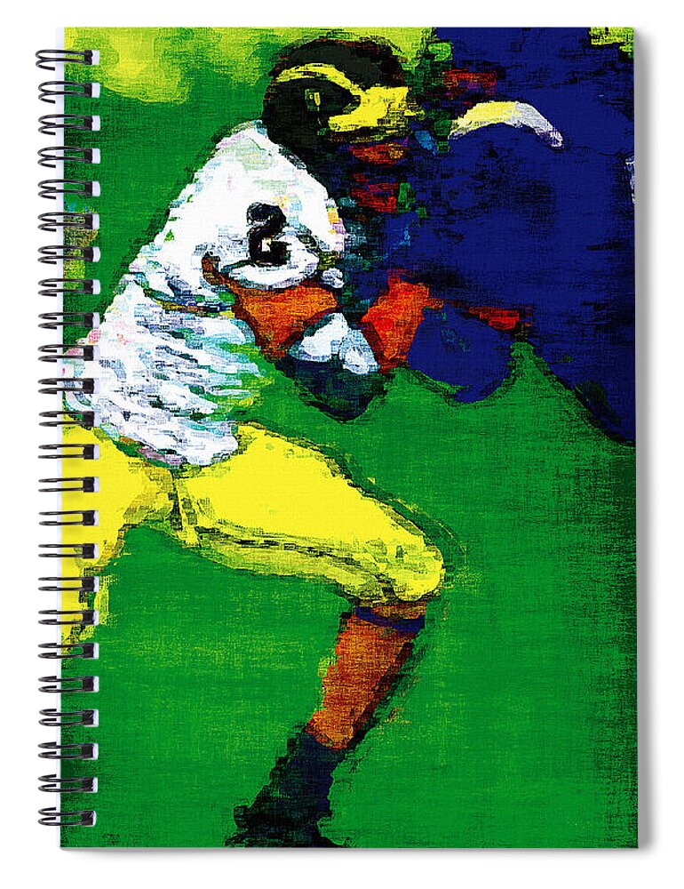 University Of Michigan Spiral Notebook featuring the painting A Great Block by John Farr
