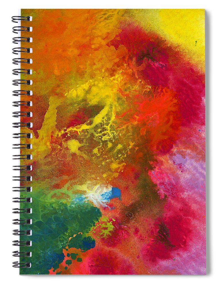 Abstract Spiral Notebook featuring the painting A Journey Through Color by Darice Machel McGuire