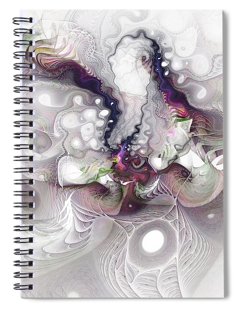 Abstract Spiral Notebook featuring the digital art A Leap Of Faith - Fractal Art by Nirvana Blues