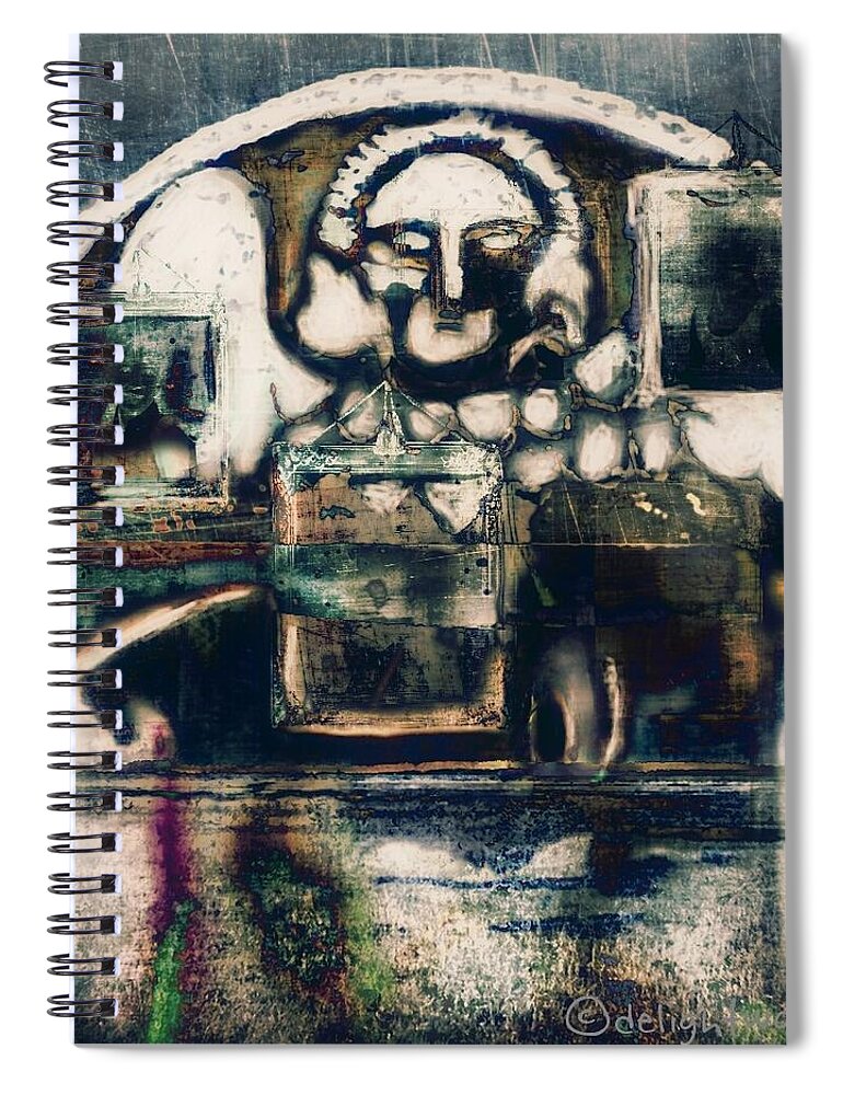 Dark Art Spiral Notebook featuring the digital art A Lifetime for The Unlucky by Delight Worthyn