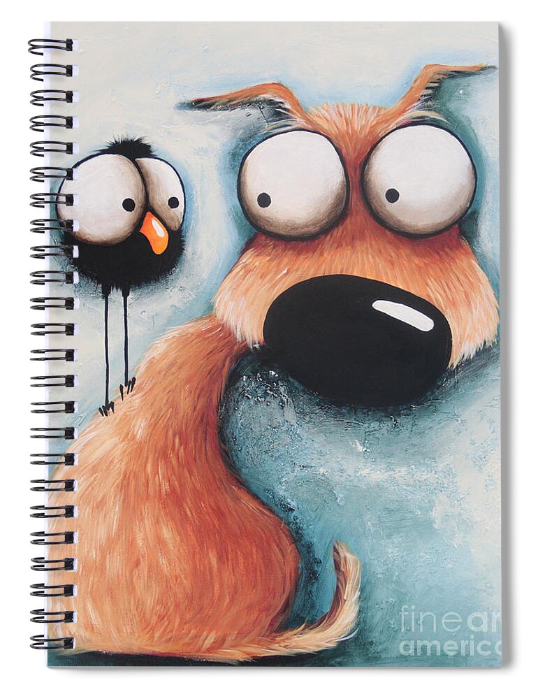 Dog Spiral Notebook featuring the painting A Little Tattle Tale by Lucia Stewart