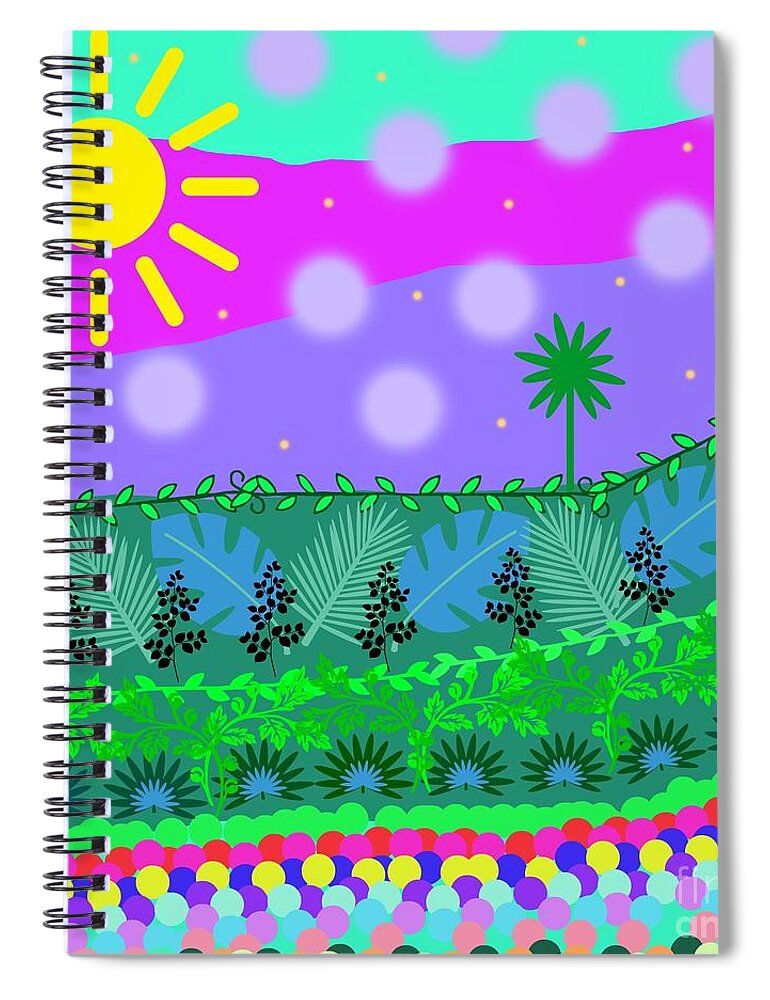 Whimsy Spiral Notebook featuring the digital art A Little Whimsy by Diamante Lavendar