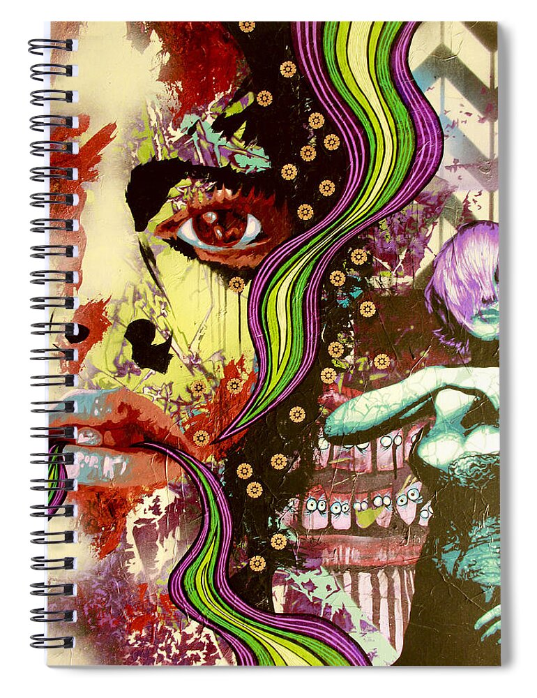 Nine Inch Nails Spiral Notebook featuring the painting A Mind Is A Terrible Thing To Taste by Bobby Zeik