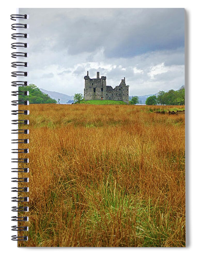 Castle Spiral Notebook featuring the digital art A Moorland Castle by Vicki Lea Eggen