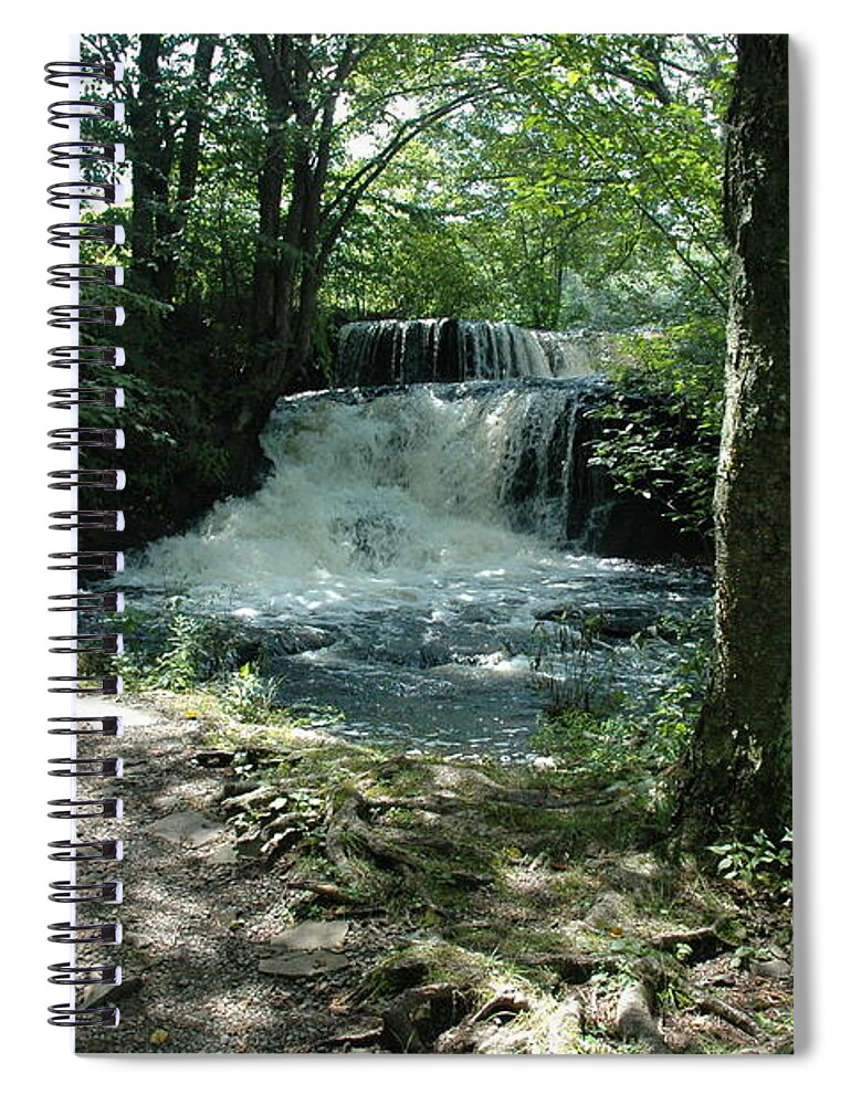 Nature Spiral Notebook featuring the photograph A Nature Trail - Waterfall by Susan Carella