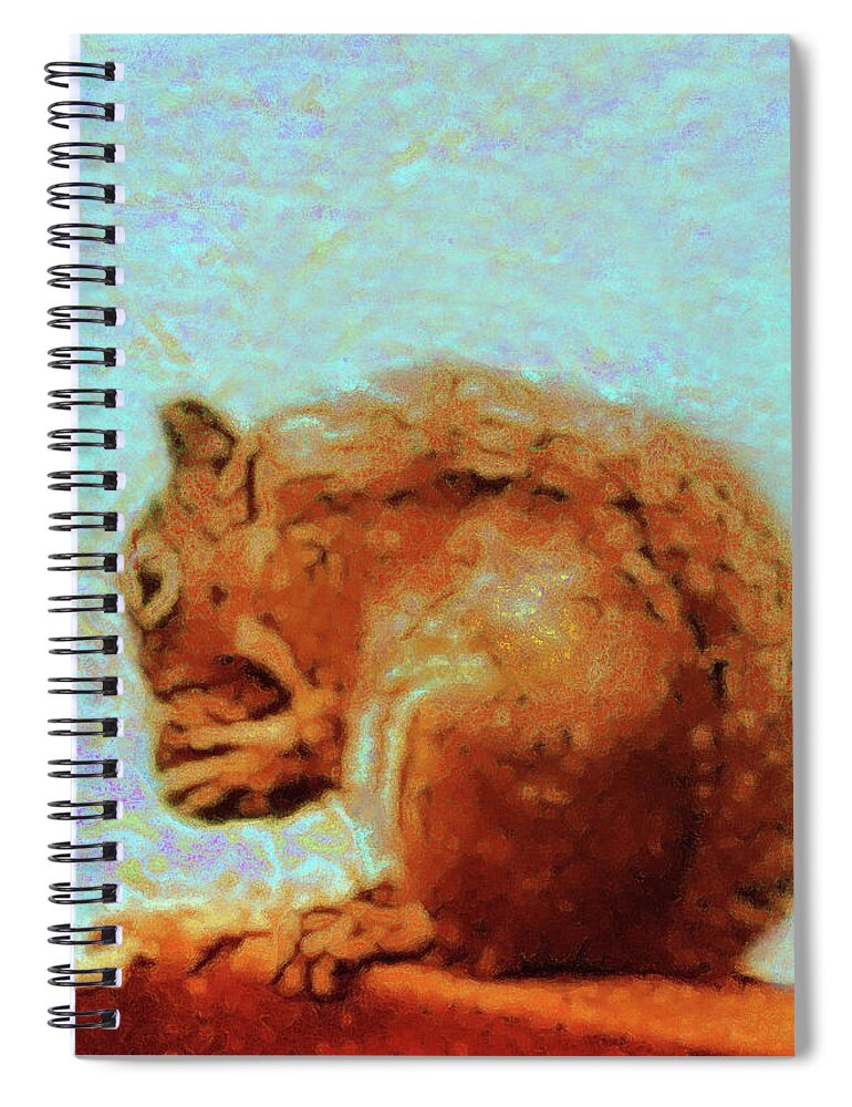 Animals Spiral Notebook featuring the painting A Nutty Lunch by CHAZ Daugherty