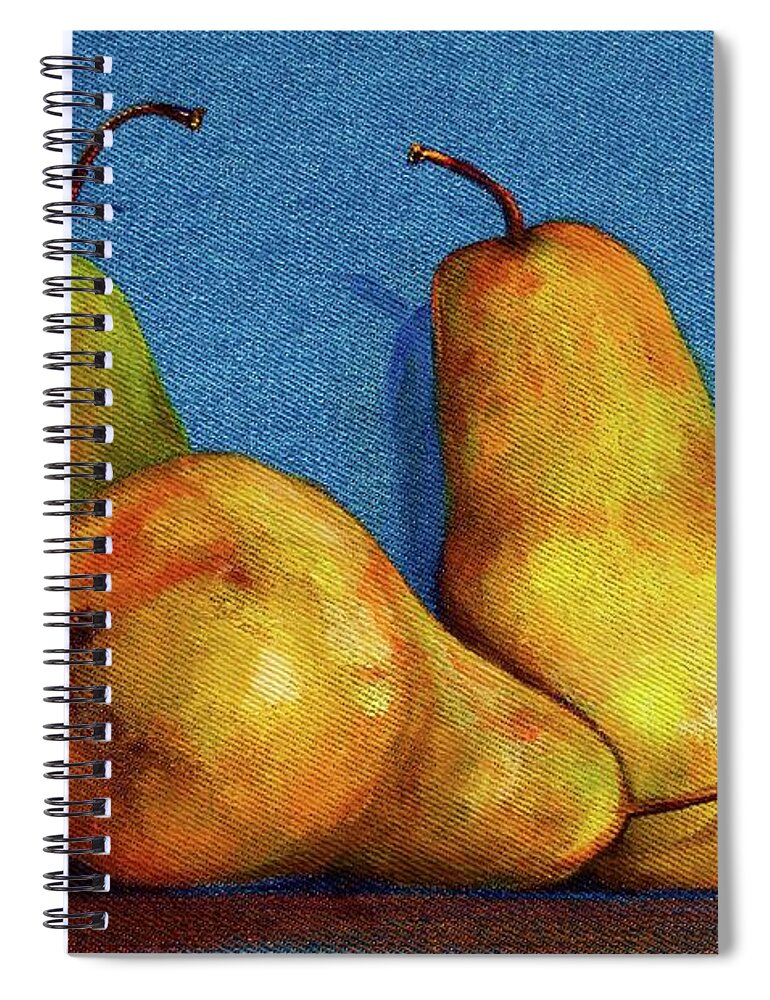 Denim Spiral Notebook featuring the painting A Pair Plus One by AnnaJo Vahle