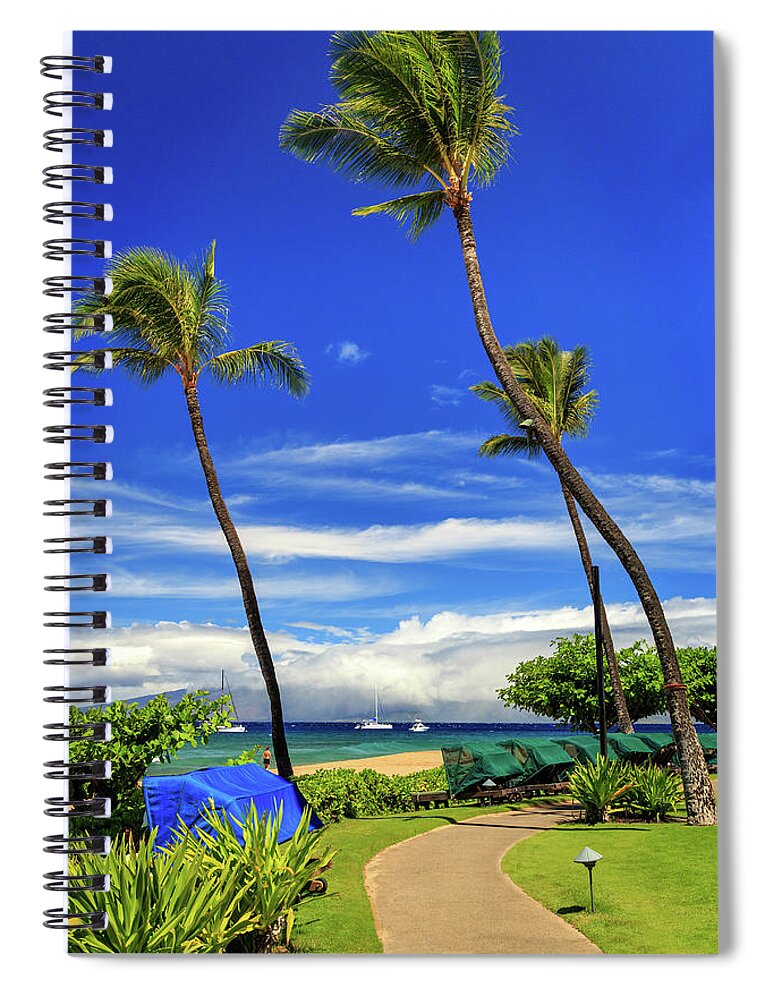 Path Spiral Notebook featuring the photograph A Path In Kaanapali by James Eddy