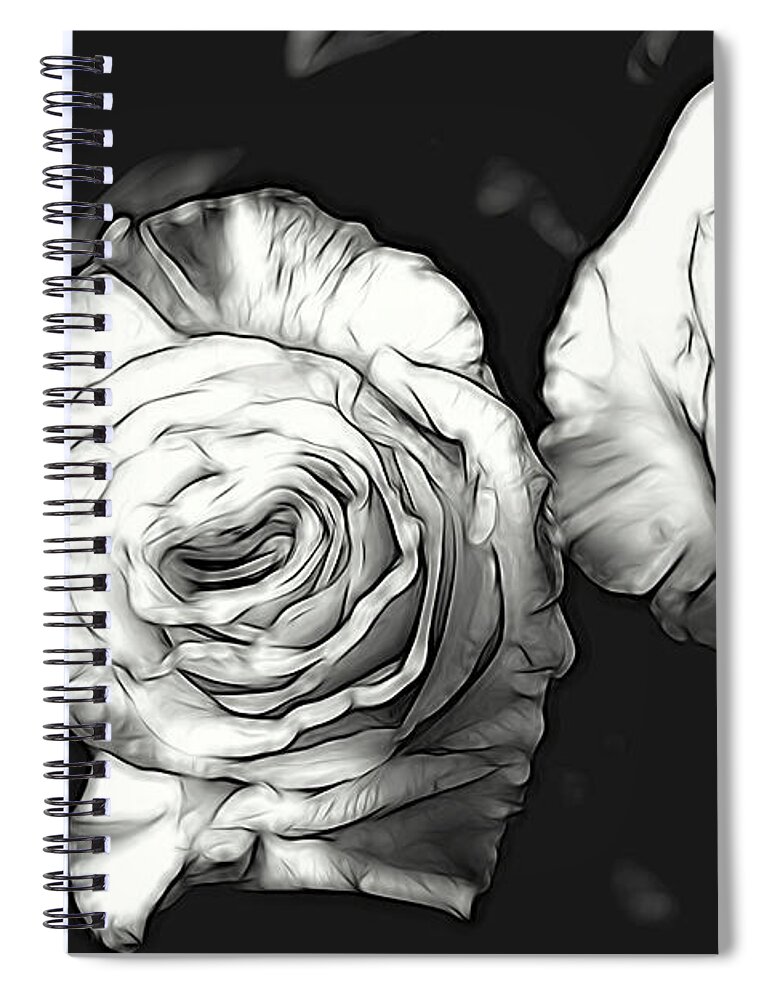 White Spiral Notebook featuring the photograph A Perfect Pair BW by Diana Mary Sharpton