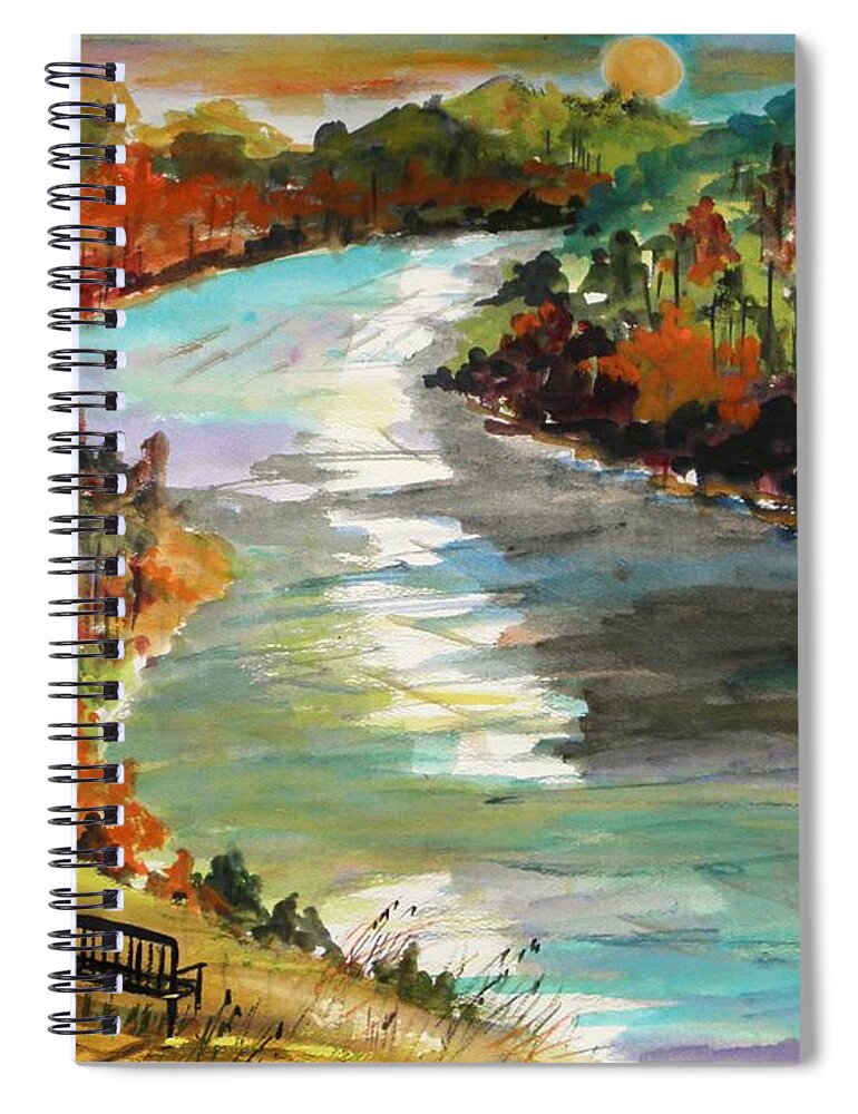Delaware River Spiral Notebook featuring the painting A Private View by John Williams