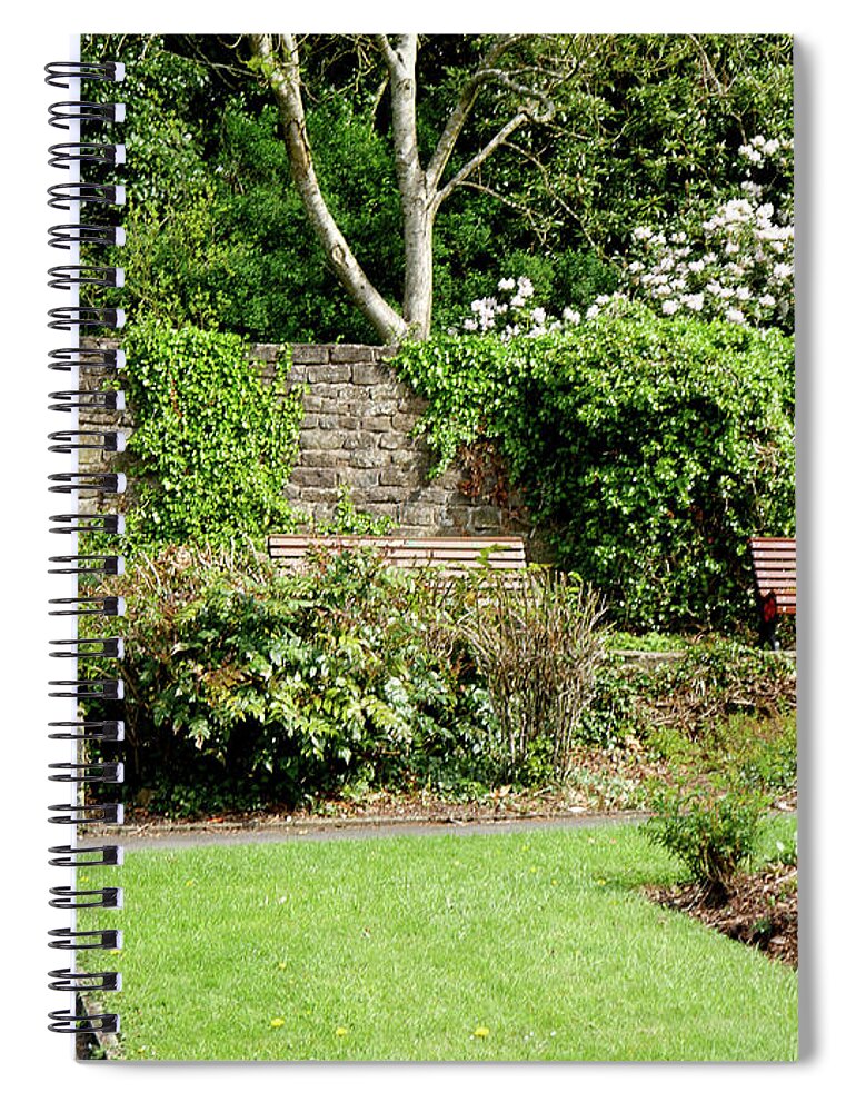 Walled Spiral Notebook featuring the photograph A Quiet Corner to Contemplate in Colne by Brenda Kean