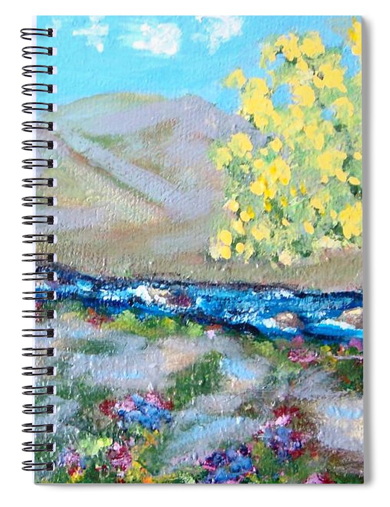 Landscapes Spiral Notebook featuring the painting A Quiet Place by Laurie Morgan