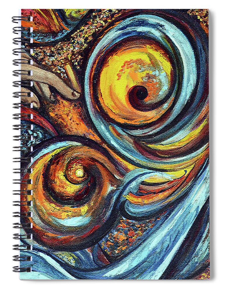 Abstract Spiral Notebook featuring the painting A Ray Of Hope by Harsh Malik