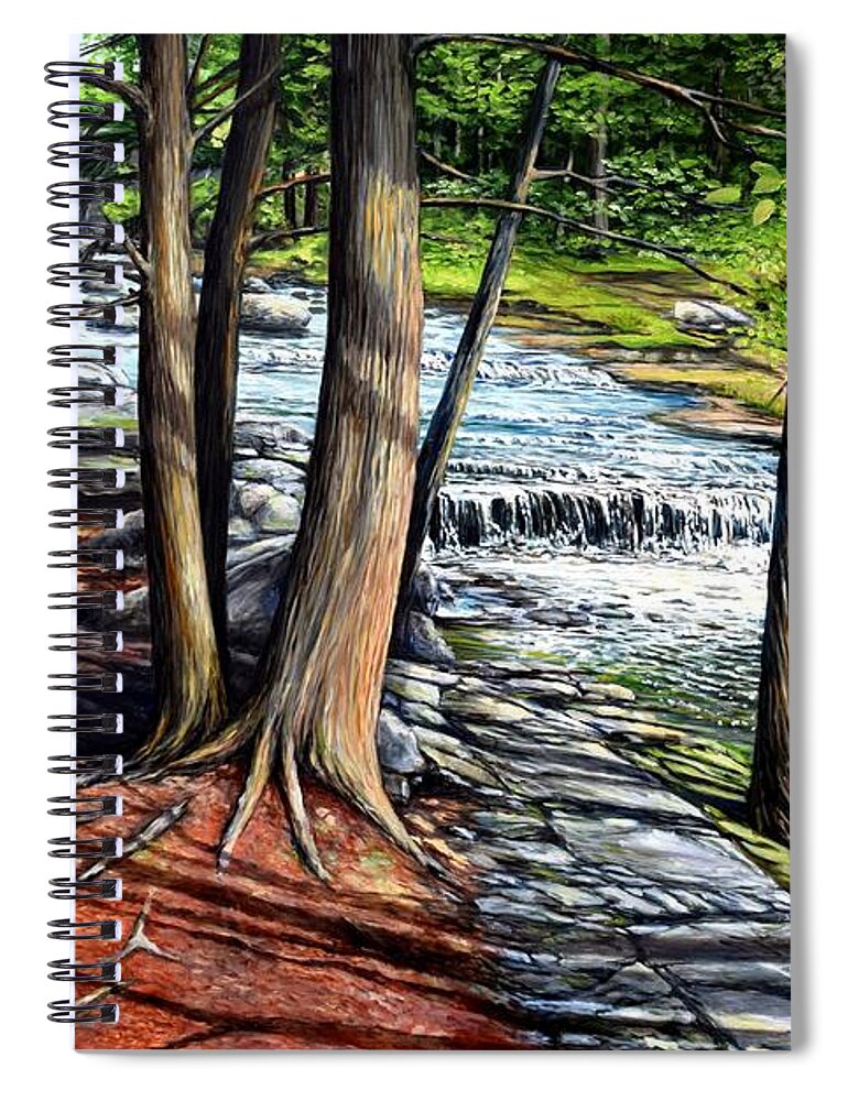 Maine Spiral Notebook featuring the painting Vaughan's Brook, Hallowell, Maine by Eileen Patten Oliver